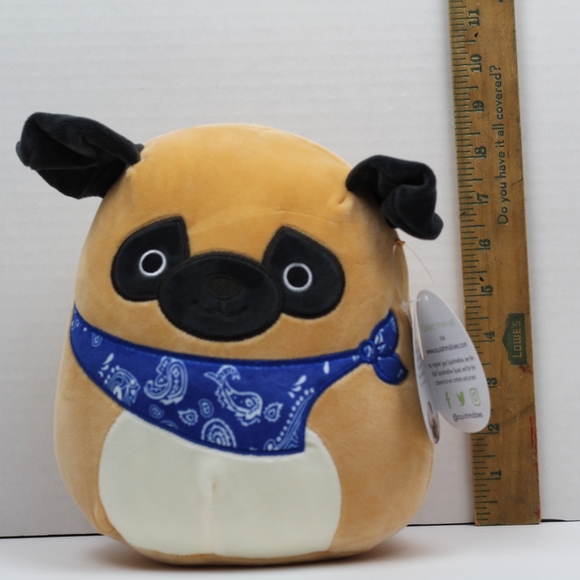 Squishmallows 2021 8" Prince the Pug with Bandana - Picture 12 of 12
